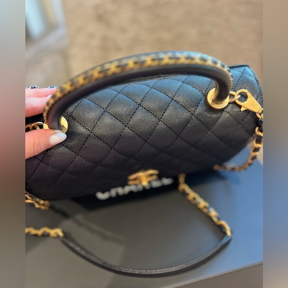Chanel Caviar Coco Top Handle Bag NEWš„LIMITED EDITION š„23P Latest collection - Picture 14 of 16